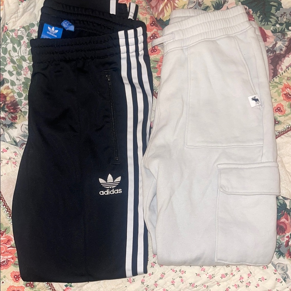 Adidas Kids Black Track Pants and Abercrombie joggers 12
